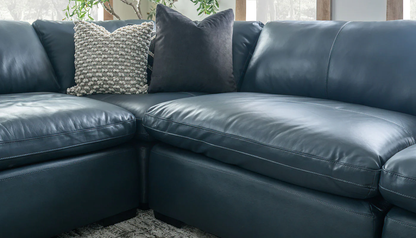 Colin 5pc. Leather Navy Sectional