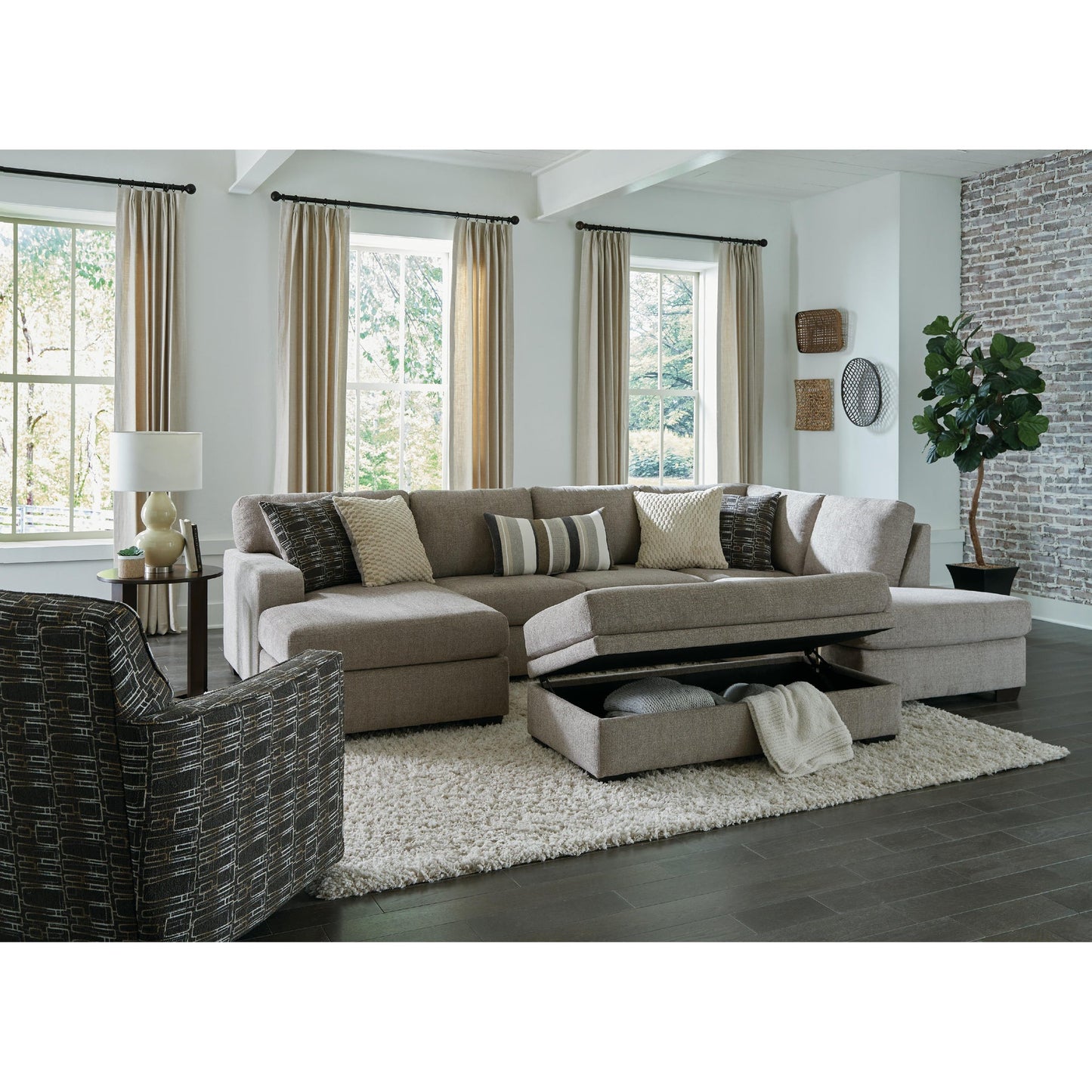 BIANCA PEWTER STORAGE OTTOMAN