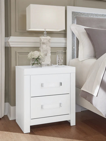 MALIA TWO DRAWER NIGHTSTAND WHITE